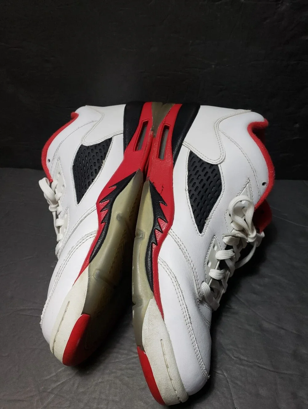 Air JORDAN 5 Retro Low Fire Red Sneakers Size 7Y